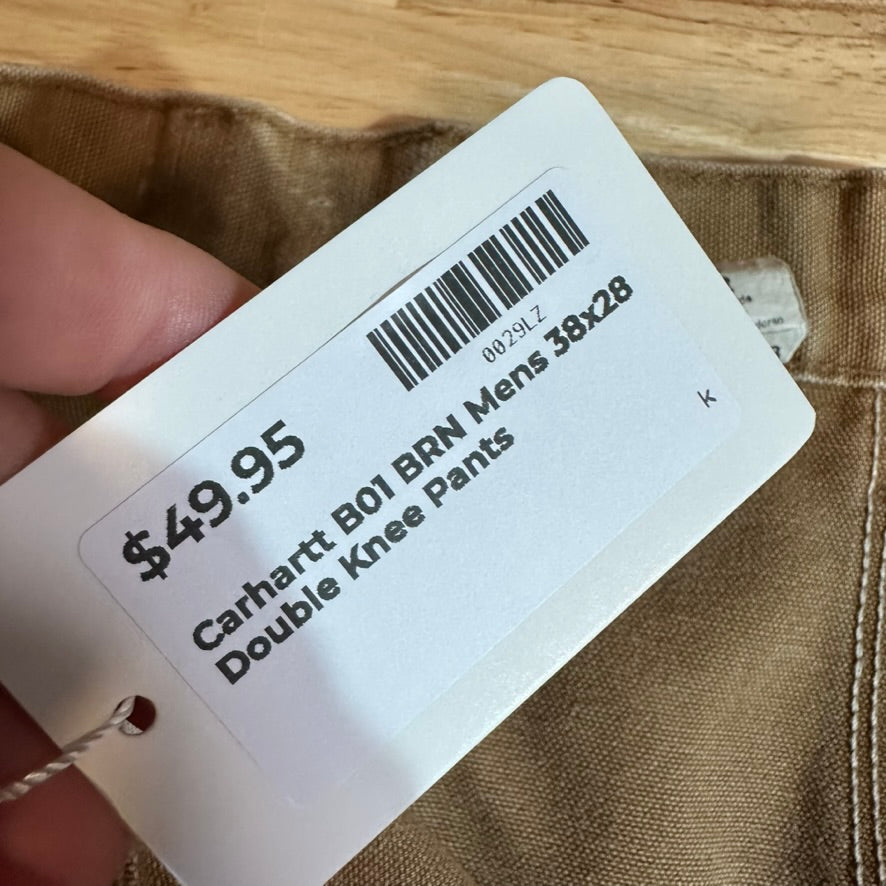 Carhartt B01 BRN Mens 38x32 Double Knee Pants