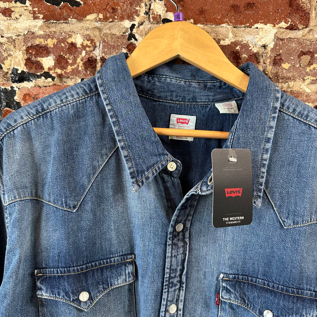 Levi's Mens 3XL Pearl Snap Western Jean Shirt NEW