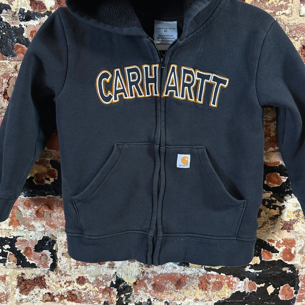Carhartt Zip Up Black Hoodie Toddler Boys 4T