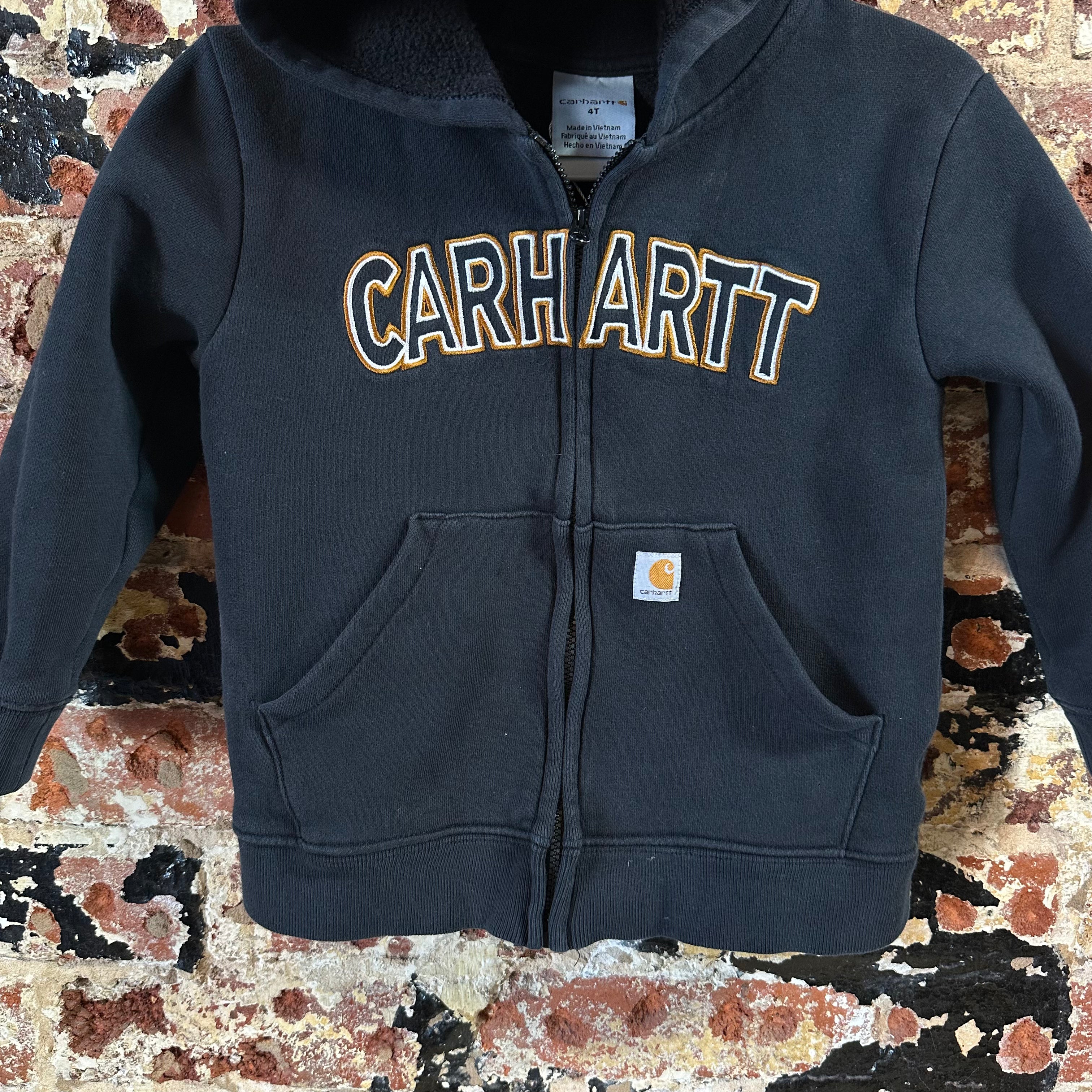 Carhartt Zip Up Black Hoodie Toddler Boys 4T