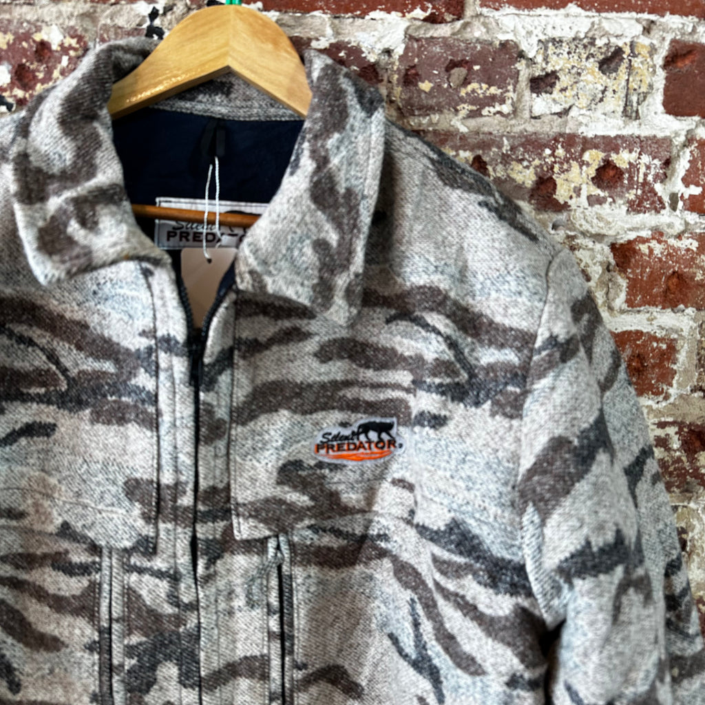 Silent Predator Men’s XL Wool Camo Hunting Coat High Quality EUC