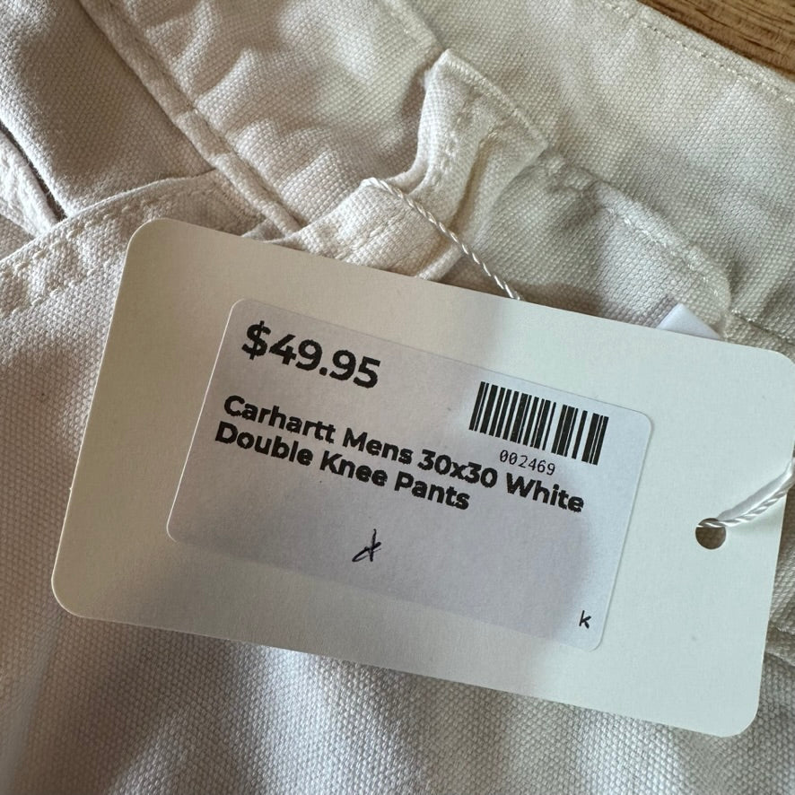 Carhartt Men’s Double Knee Workwear Pants 30x30 White Cream