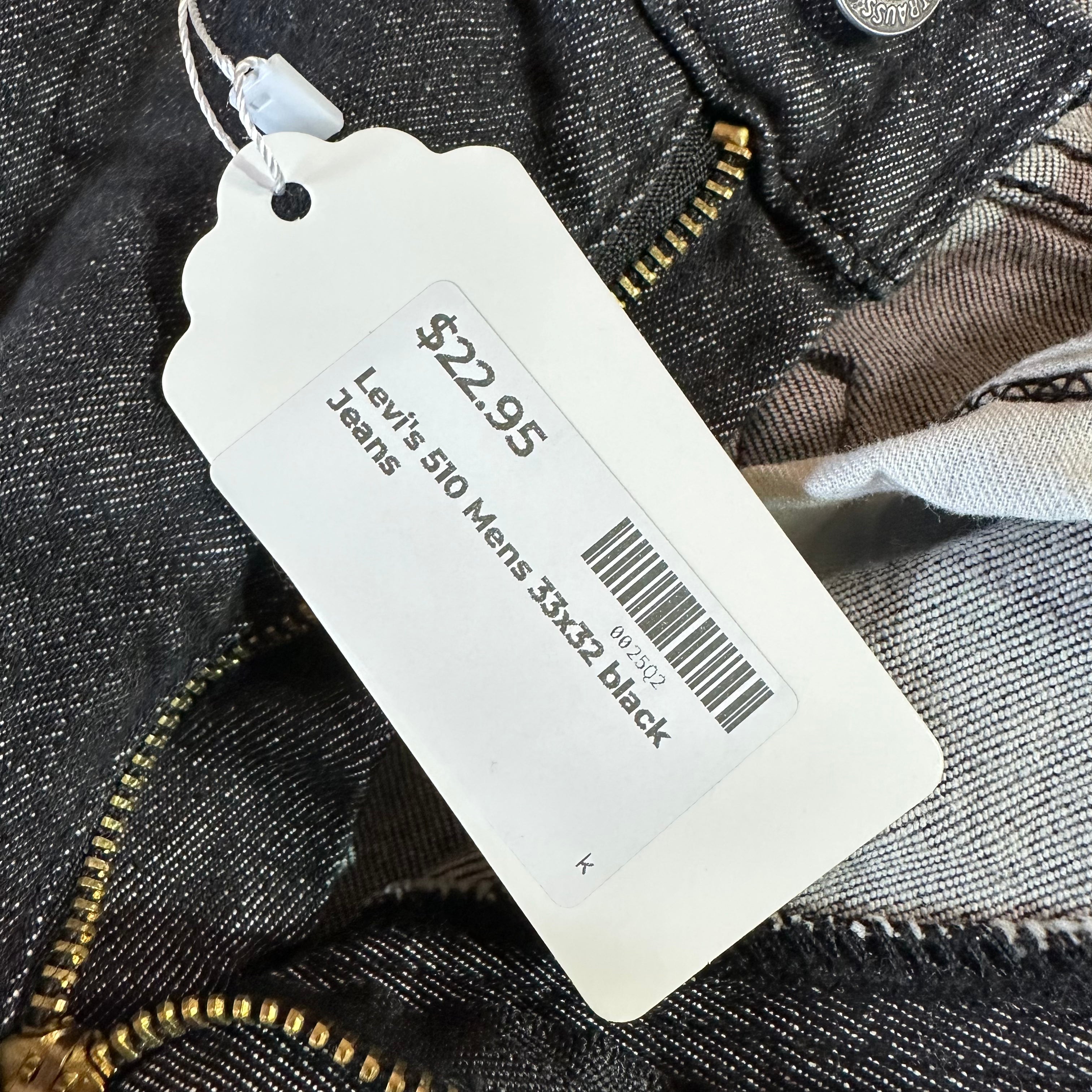 Levis 510 Mens 33x32 Black Jeans