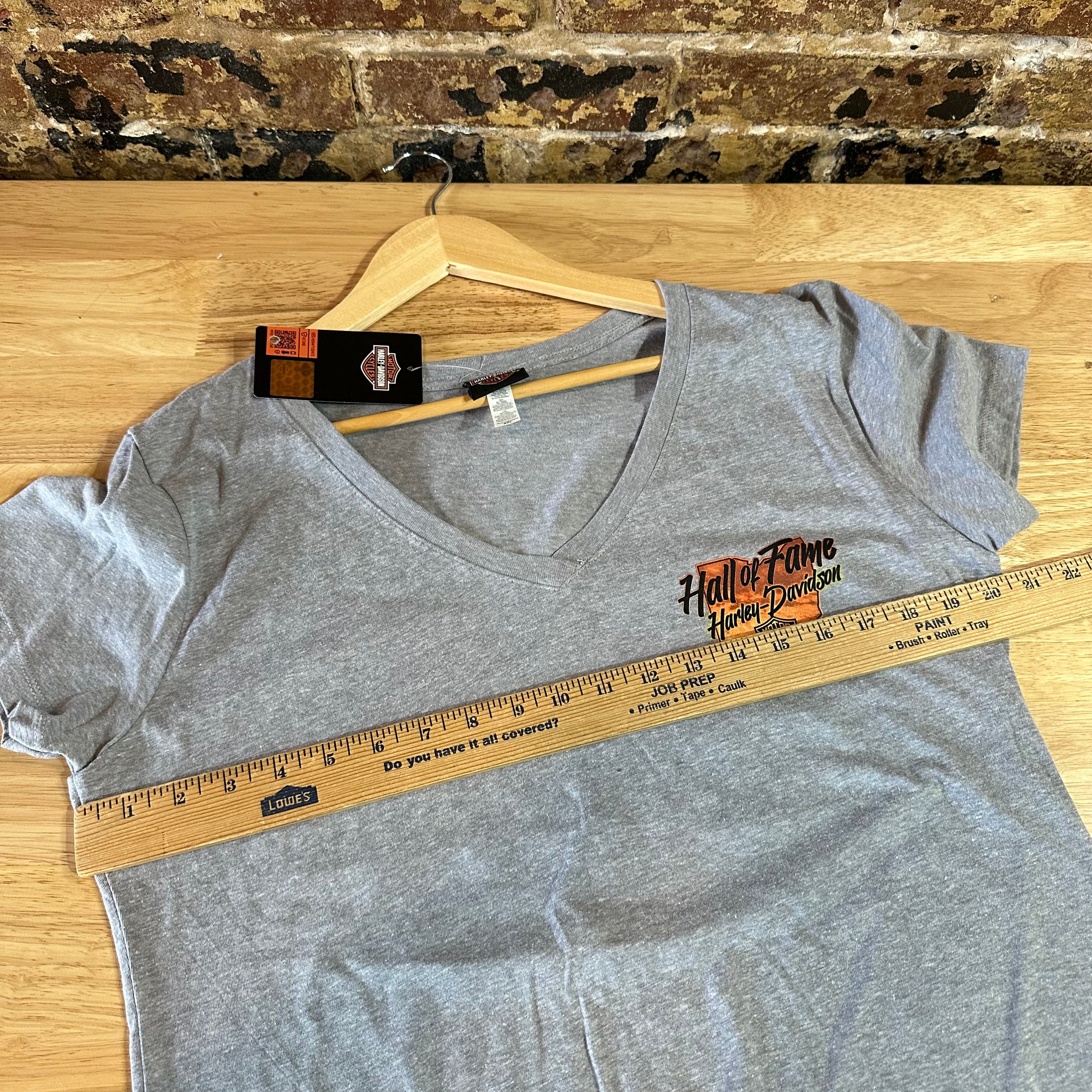 Harley Davidson Women's 2XL Short Sleeve Gray T-Shirt V-Neck NEW