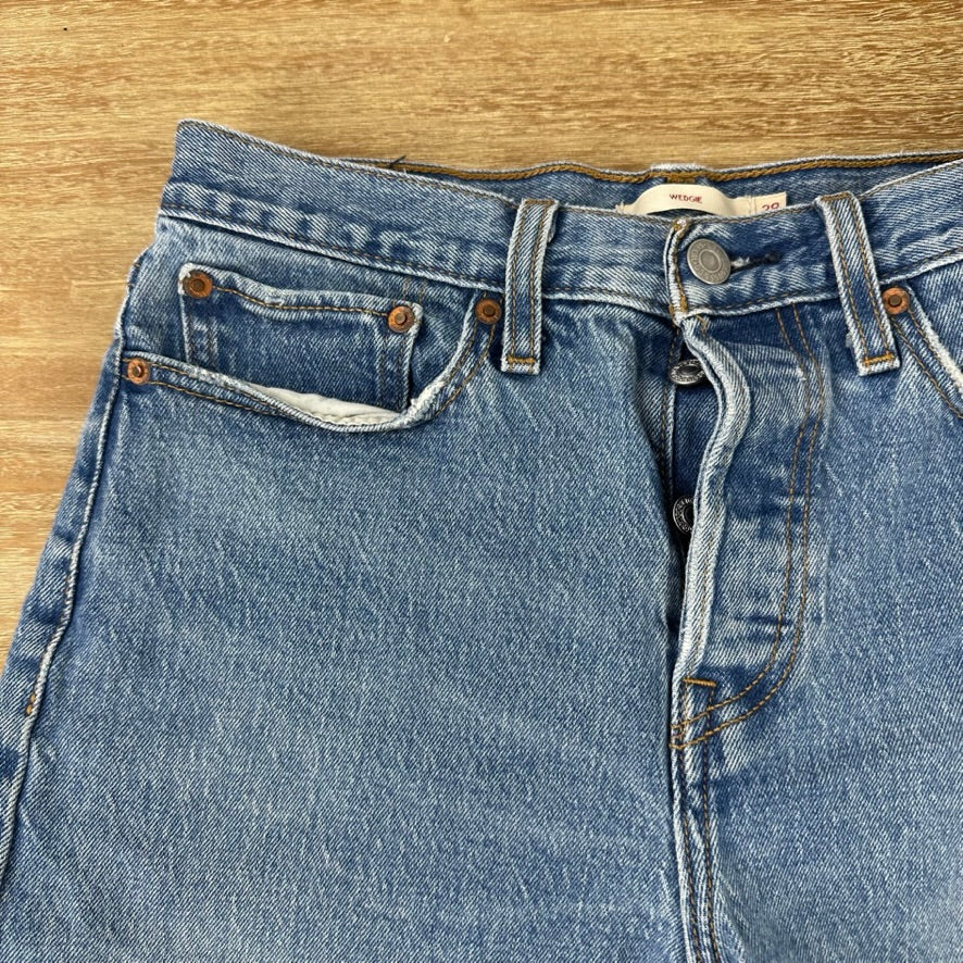 Levi's Cut Off Denim Blue Jean Shorts Womens 28 Distressed - 28x6"