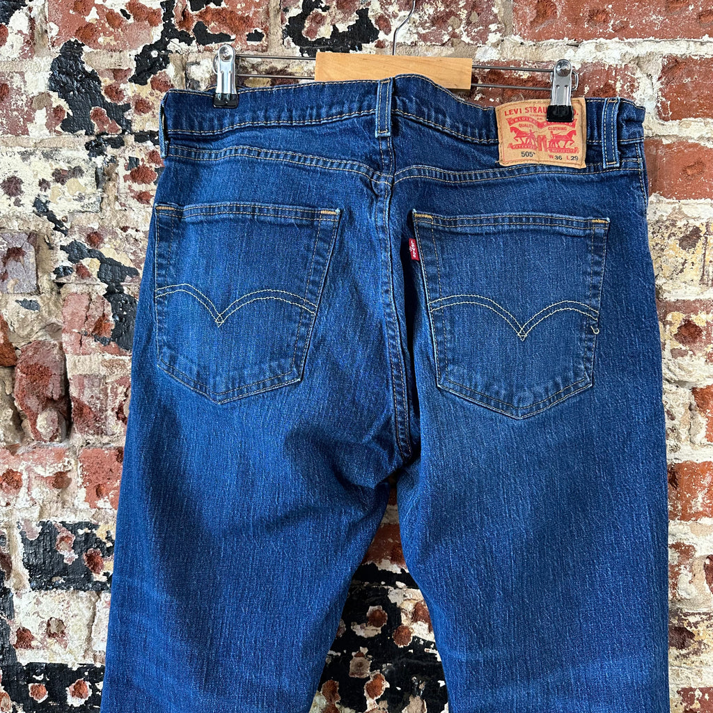 Levis 505 Mens 36x29 Blue Jeans