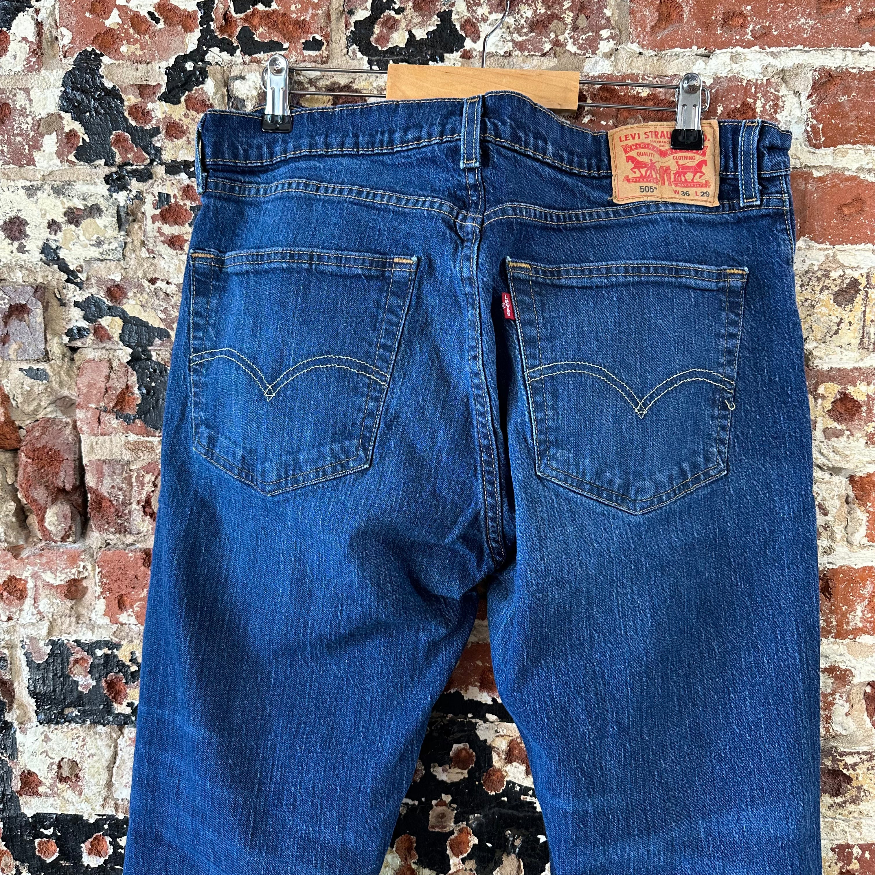 Levis 505 Mens 36x29 Blue Jeans