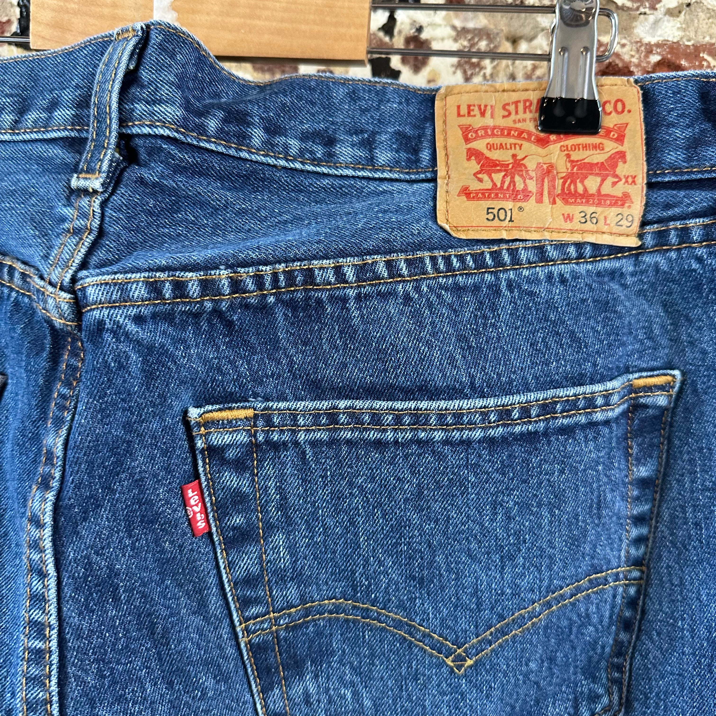 Levis 501 Mens 36x29 Blue Jeans