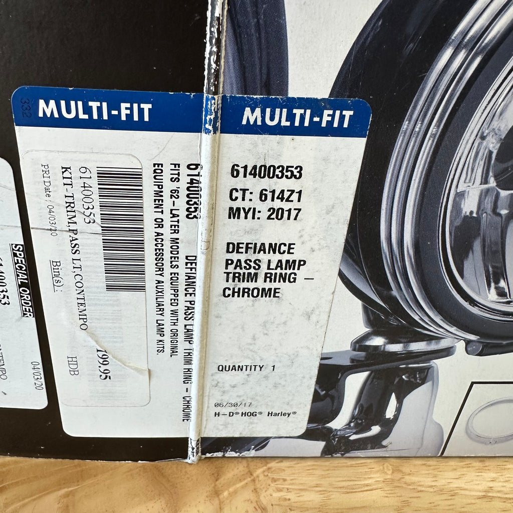 Harley-Davidson CHROME Pass Lamp Trim Rings Defiance Collect