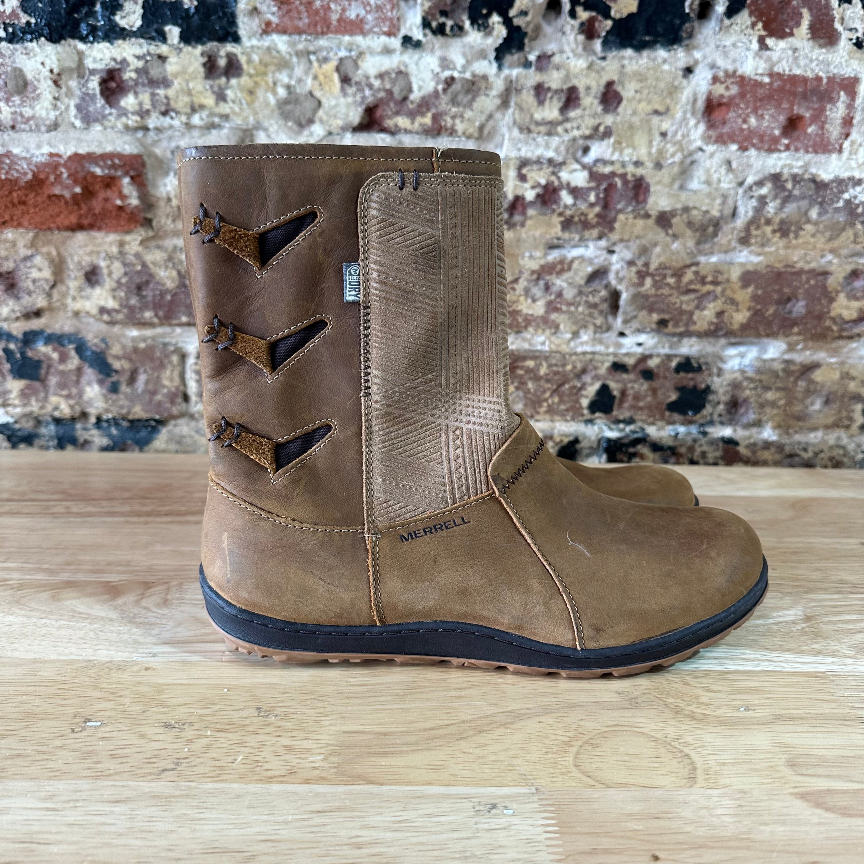 Merrell Ashland Vee Mid Boots Leather Brown Womens Waterproof Size 8