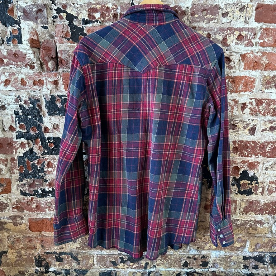 Wrangler Flannel Mens Medium Western Shirt