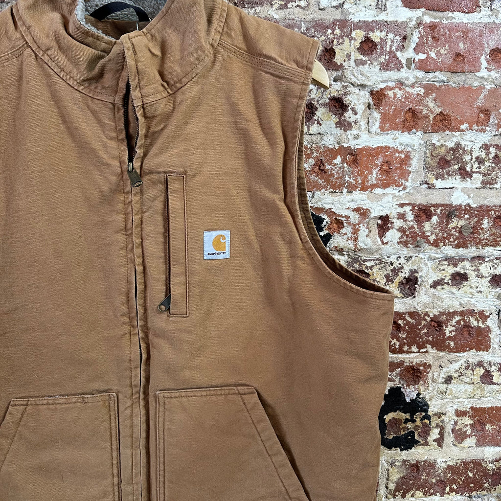 Carhartt Brown Sherpa Lined Men's Large Tall Vest