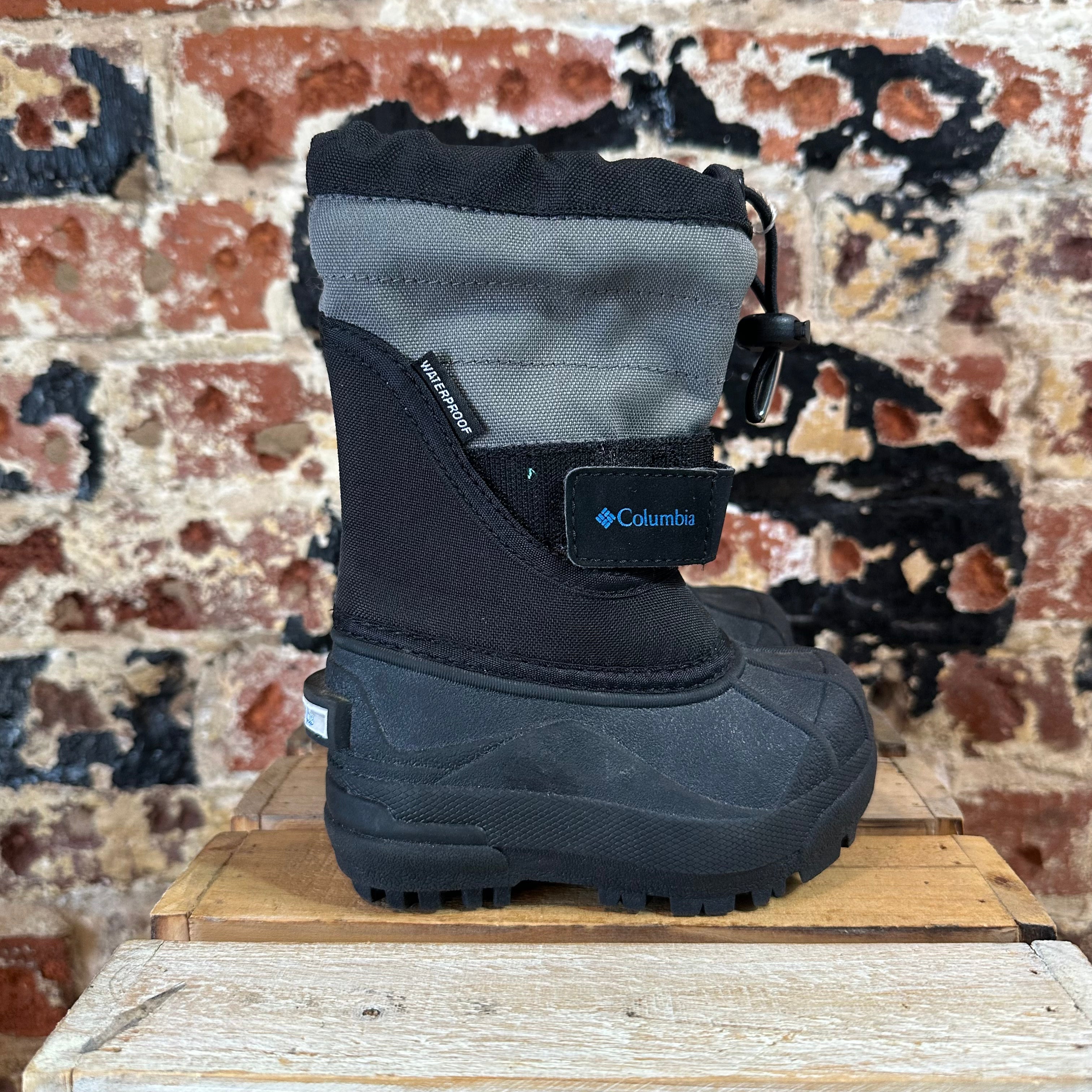 Columbia Snow Winter Boots Youth Little Kids 6 Gray Black Waterproof