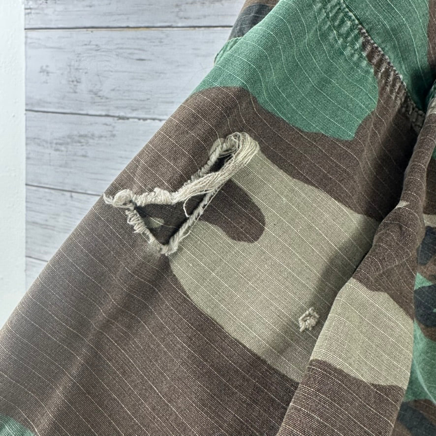 US Army Jacket Mens Large Short Woodland Combat Coat Shirt