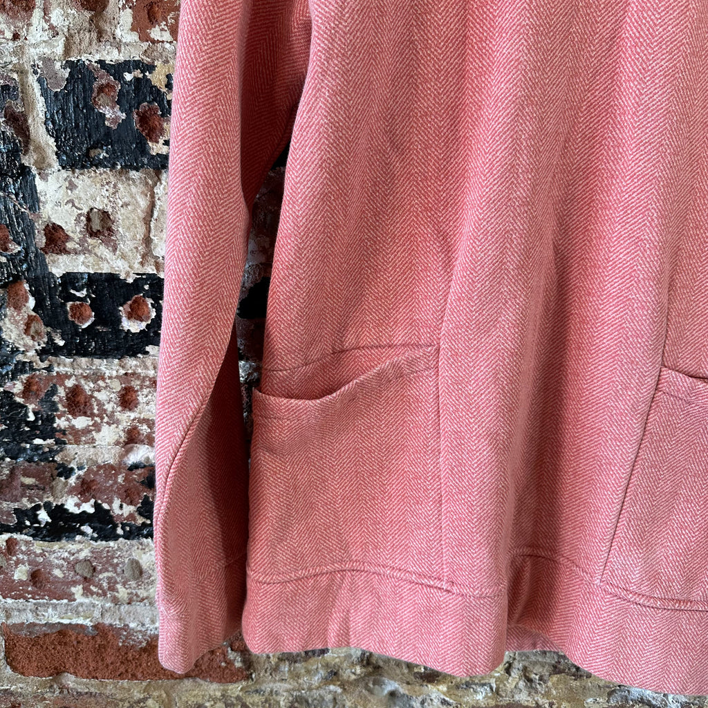 Columbia Womens Small Sweatshirt Pullover Pink Herringbone Lodge Funnel Neck