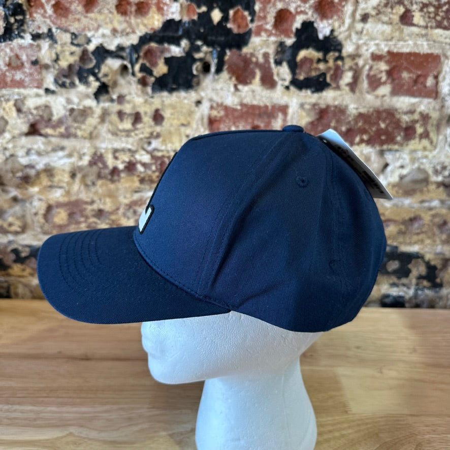 Lucky Brand Mens Navy Blue Lucky L Patch Snapback Baseball Hat New