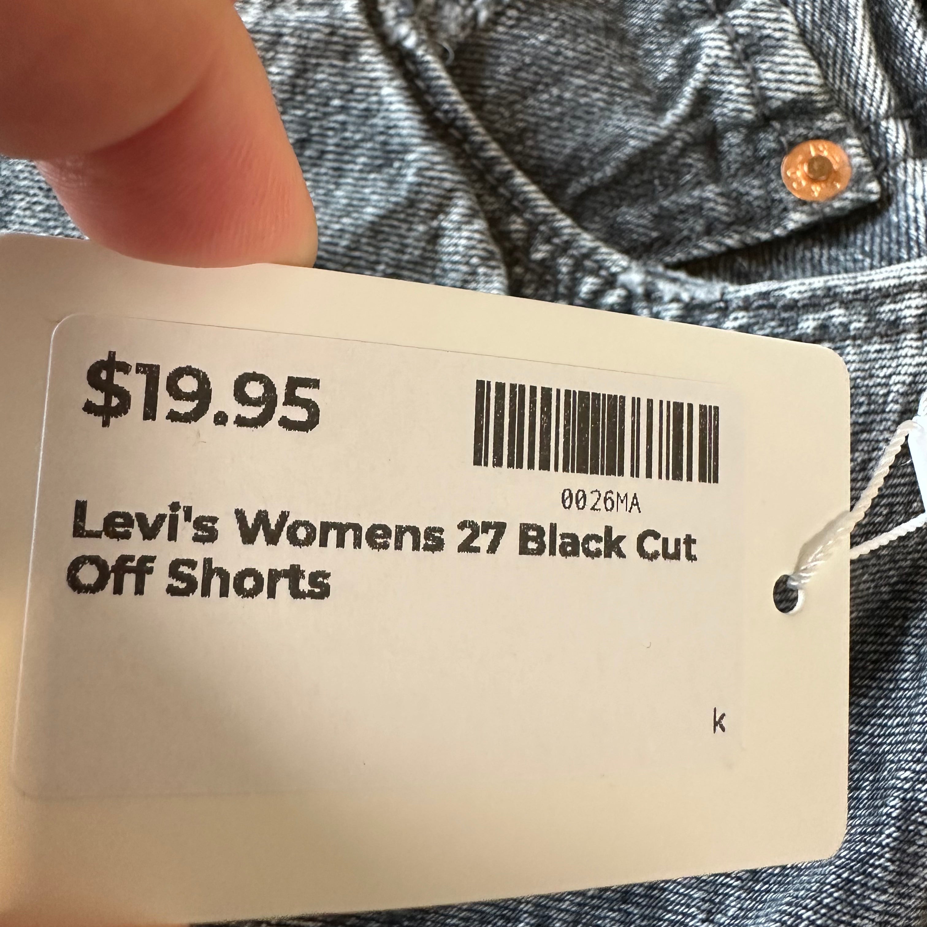 Levi's Cut Off Denim Black Jean Shorts Womens 27 Distressed- 30x2"