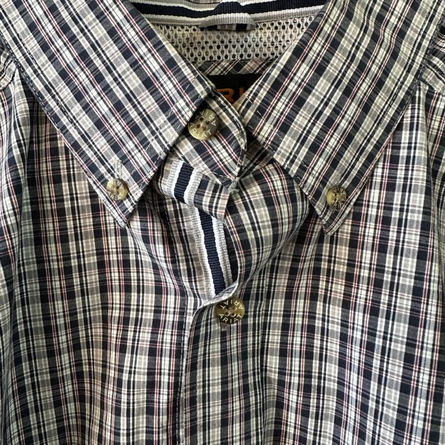 Ariat Pro Shirt Mens Large Button Down plaid Western Cowboy Rodeo long sleeve