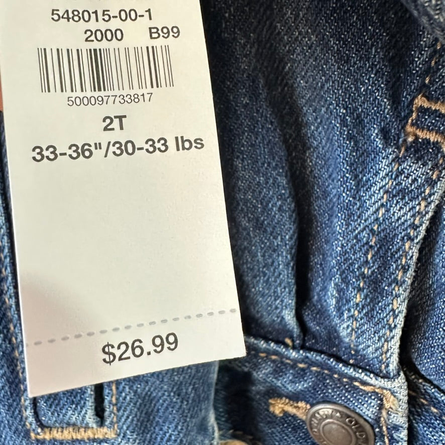 Old Navy Toddler Girl's Blue Jean Denim Jacket size 2T Cotton blend Western NEW
