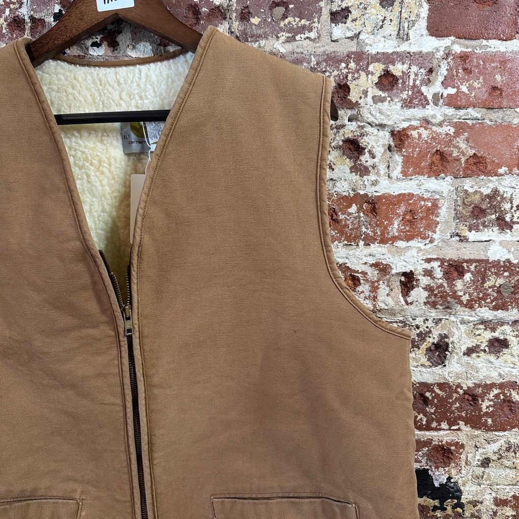VTG Carhartt Brown Sherpa Men's XL Tall Vest