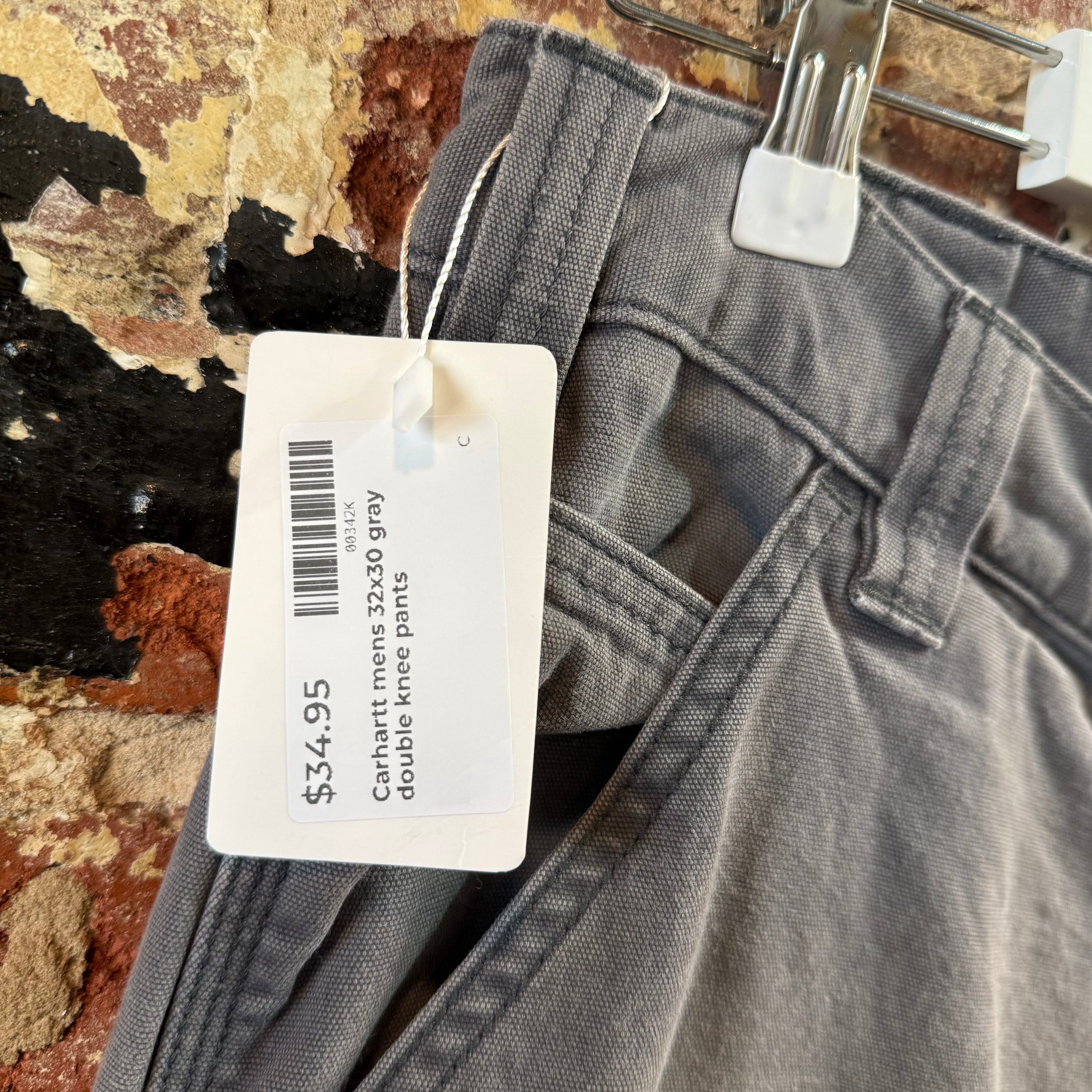 Carhartt Double Knee Gray Pants Mens 32x30