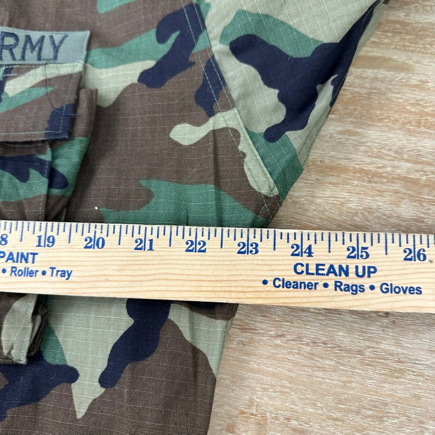 US Army Jacket Mens Medium Long Woodland Combat Coat Shirt