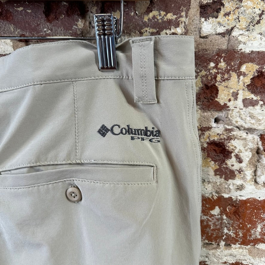 Columbia PFG Shorts Mens 34 Tan Fishing Outdoor Hiking 9.5" inseam