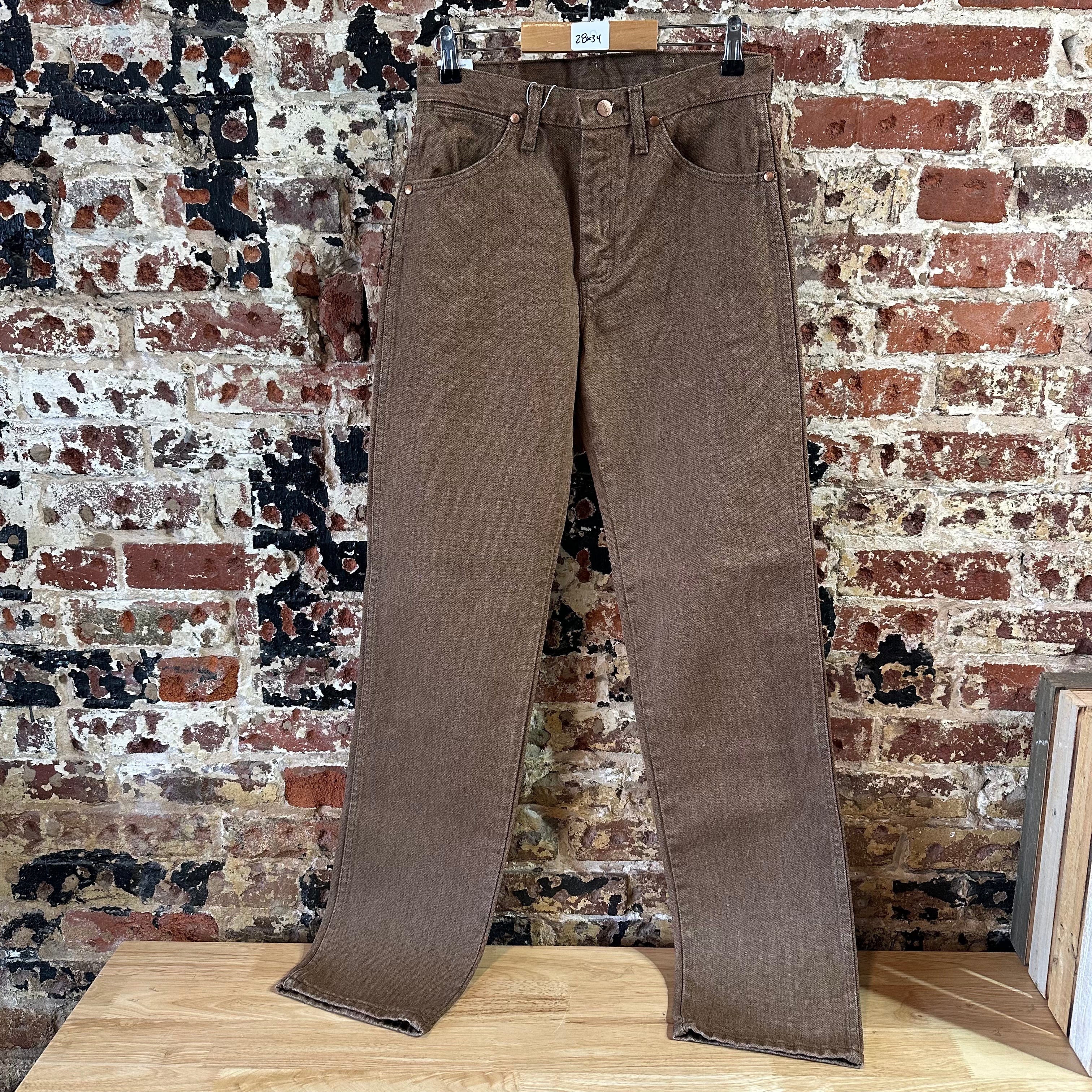 Wrangler Mens 28X34 Brown Jeans NEW
