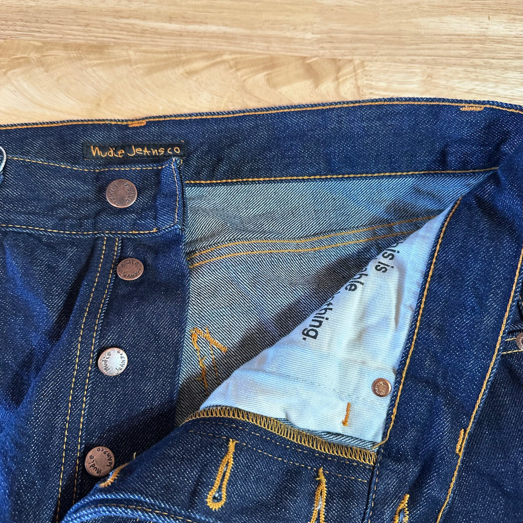 Nudie Mens 34x30 Blue Jeans