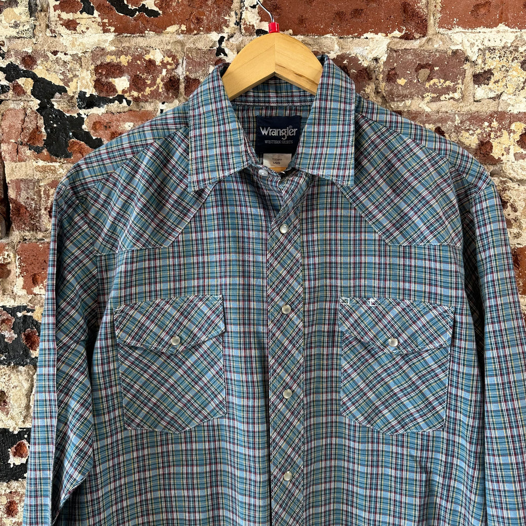 Wrangler Men's Large Plaid Western Shirt