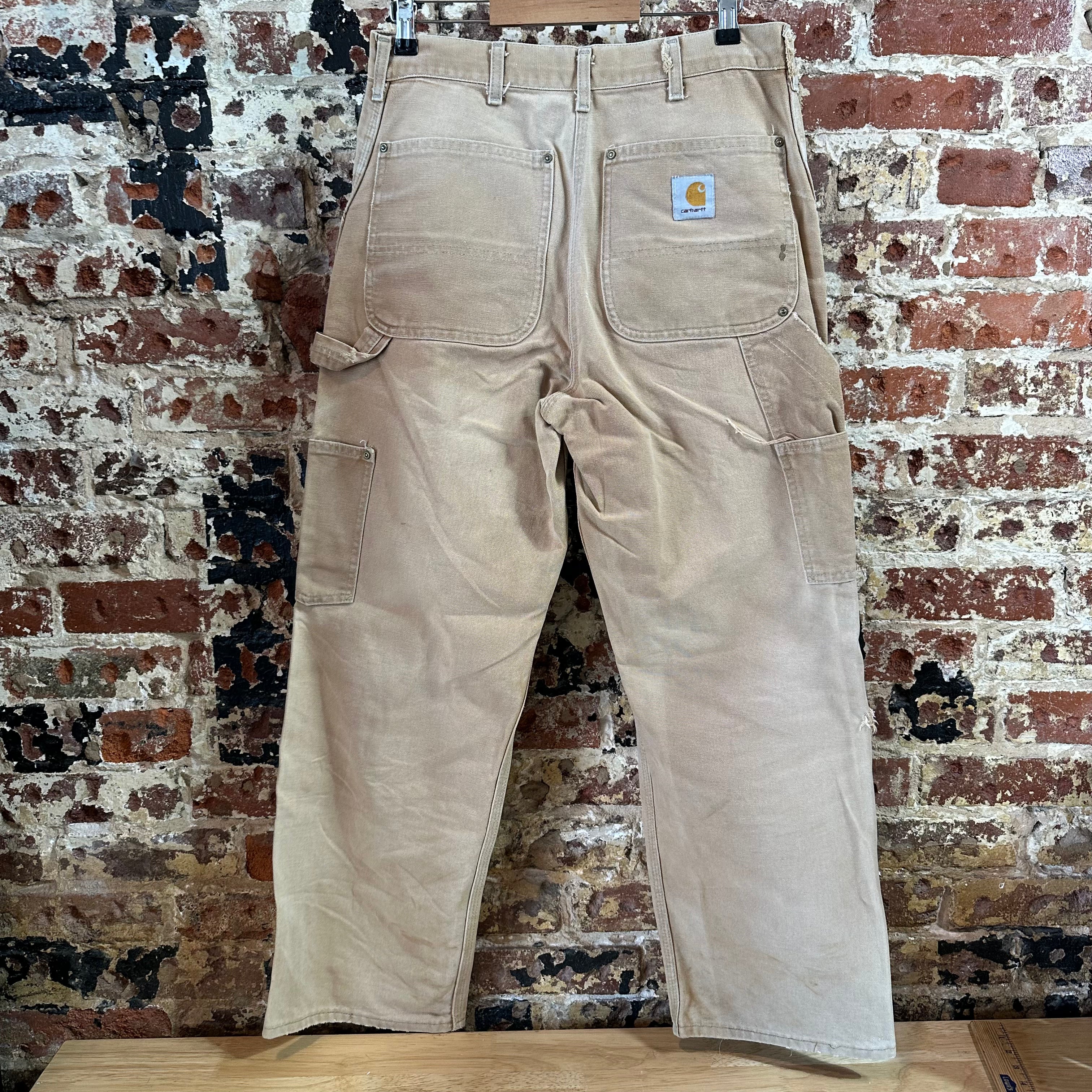 VTG Carhartt 62W Brown Mens 33x30 Double Knee Pants
