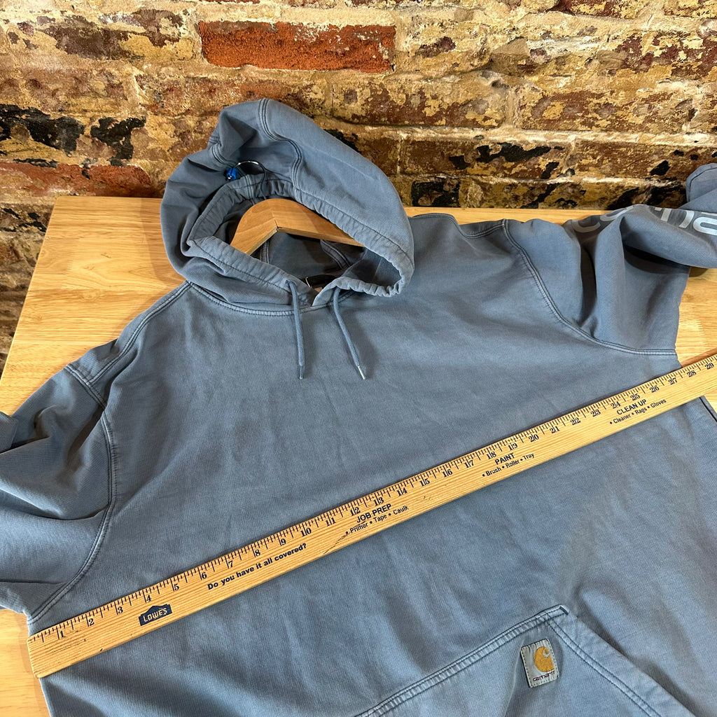 Carahrtt Blue Garment Dyed Hoodie Mens 2XL Tall