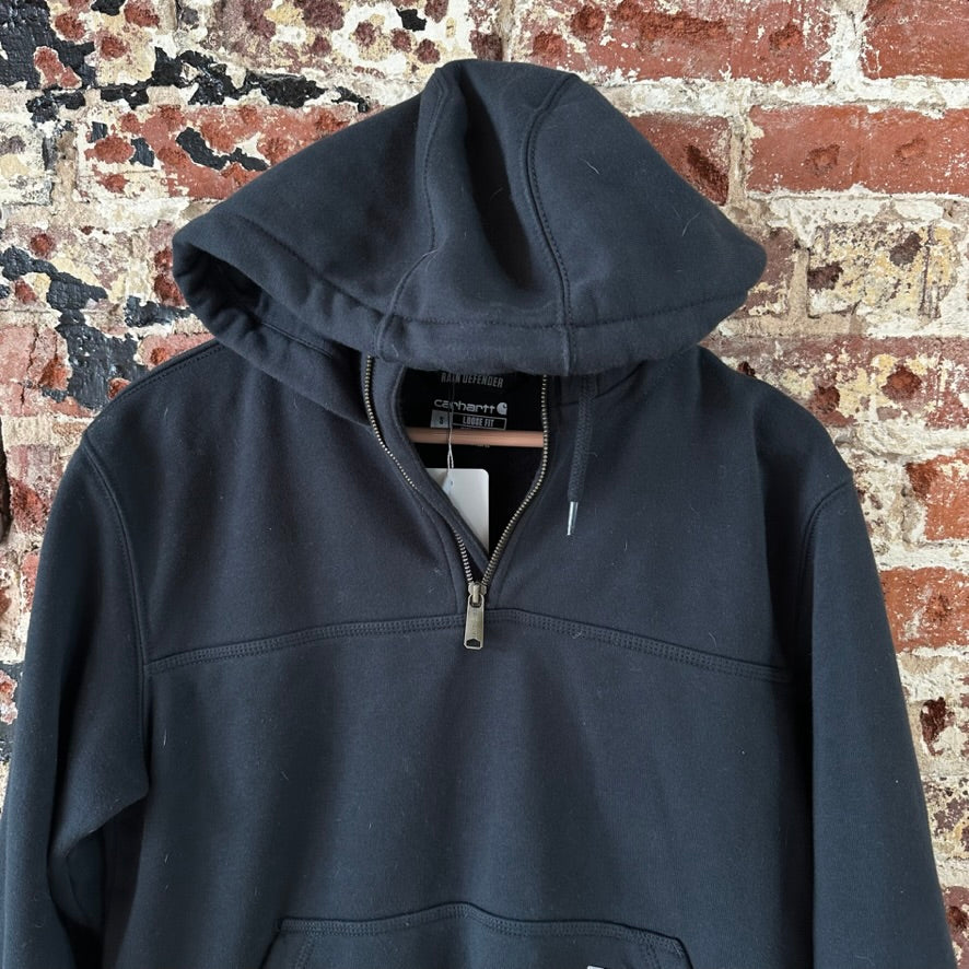 Carhartt Rain Defender 1/4 Zip Black Men’s Size Small Hoodie Logo