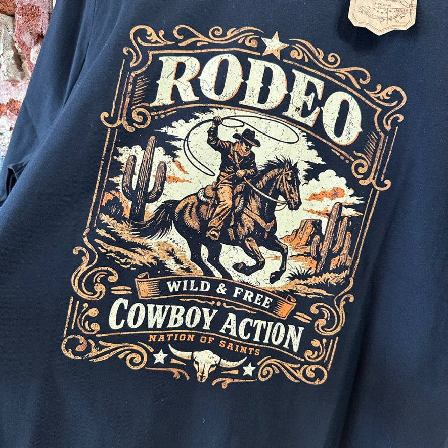 Rodeo Men's XL S/S Black T-Shirt NEW