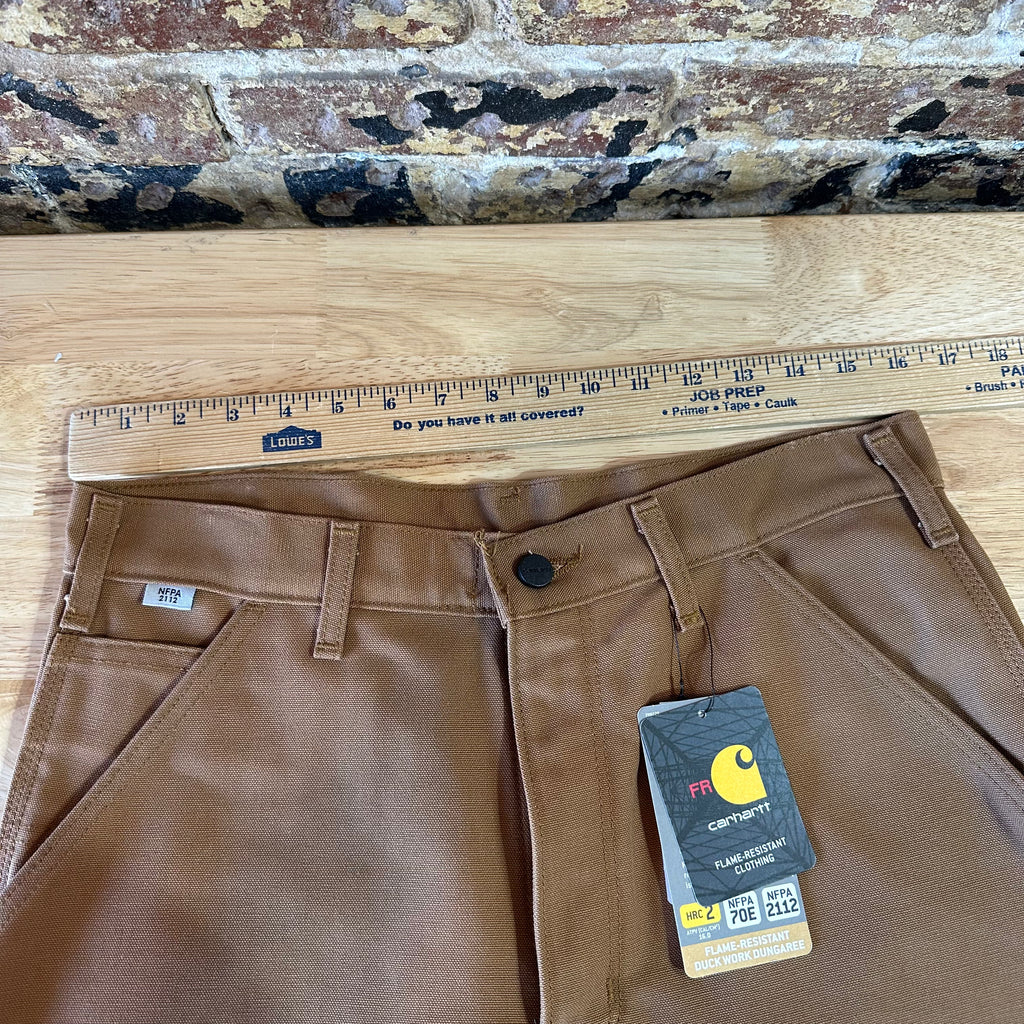 Carhartt FR Flame Resistant Work Duck Canvas Pants Mens 31x36 FRB229 Brown New