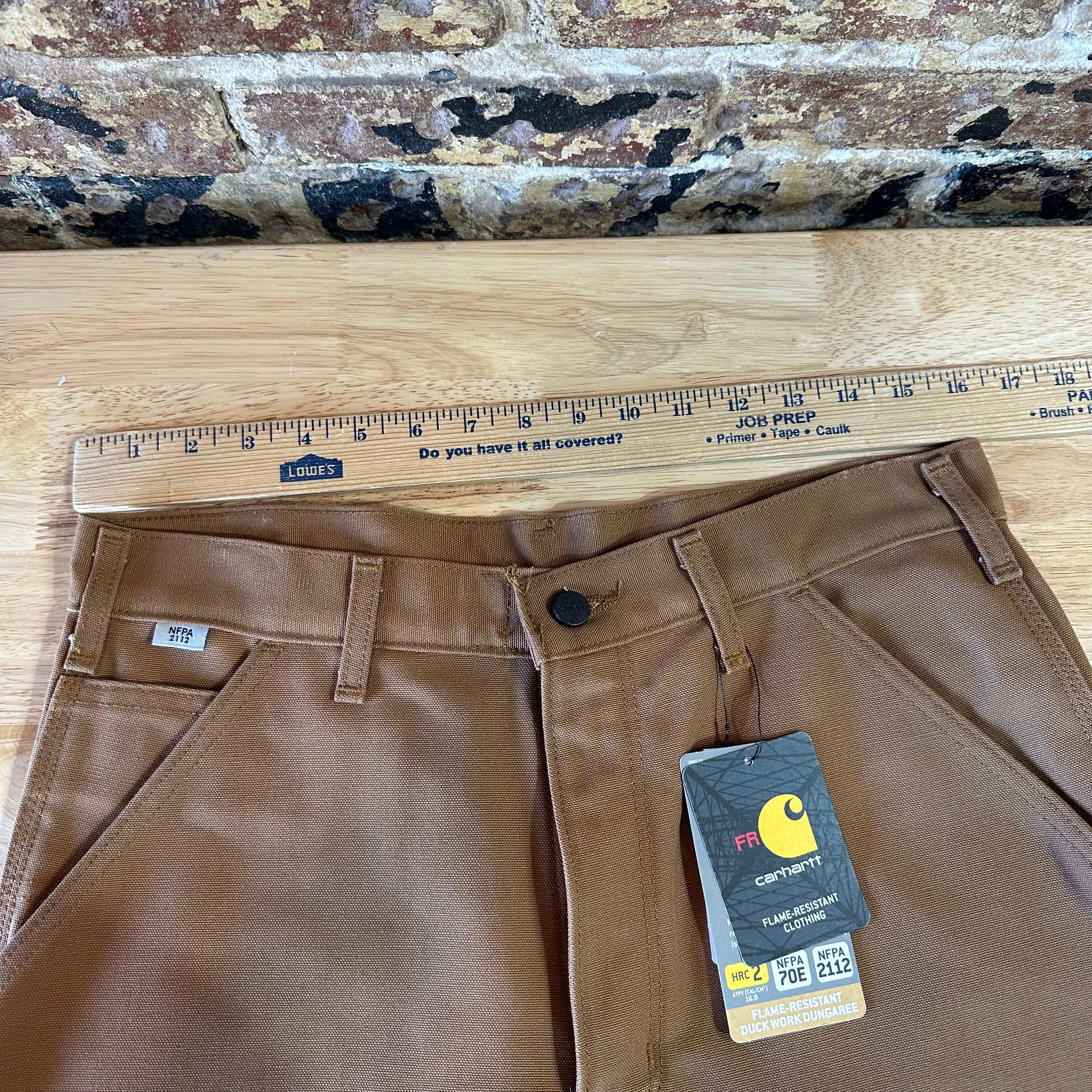 Carhartt FR Flame Resistant Work Duck Canvas Pants Mens 31x36 FRB229 Brown New