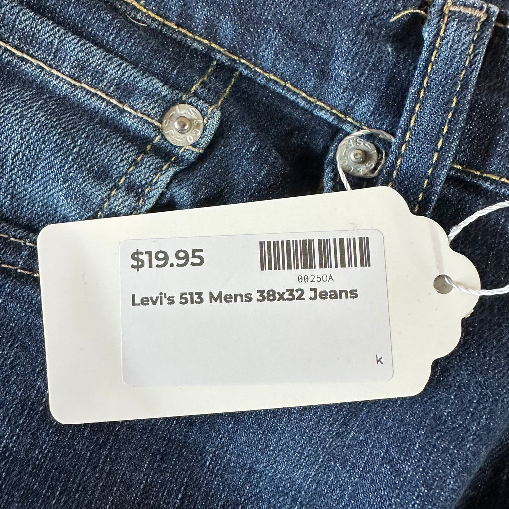 Levi's 513 Mens 38x32 Blue Jeans