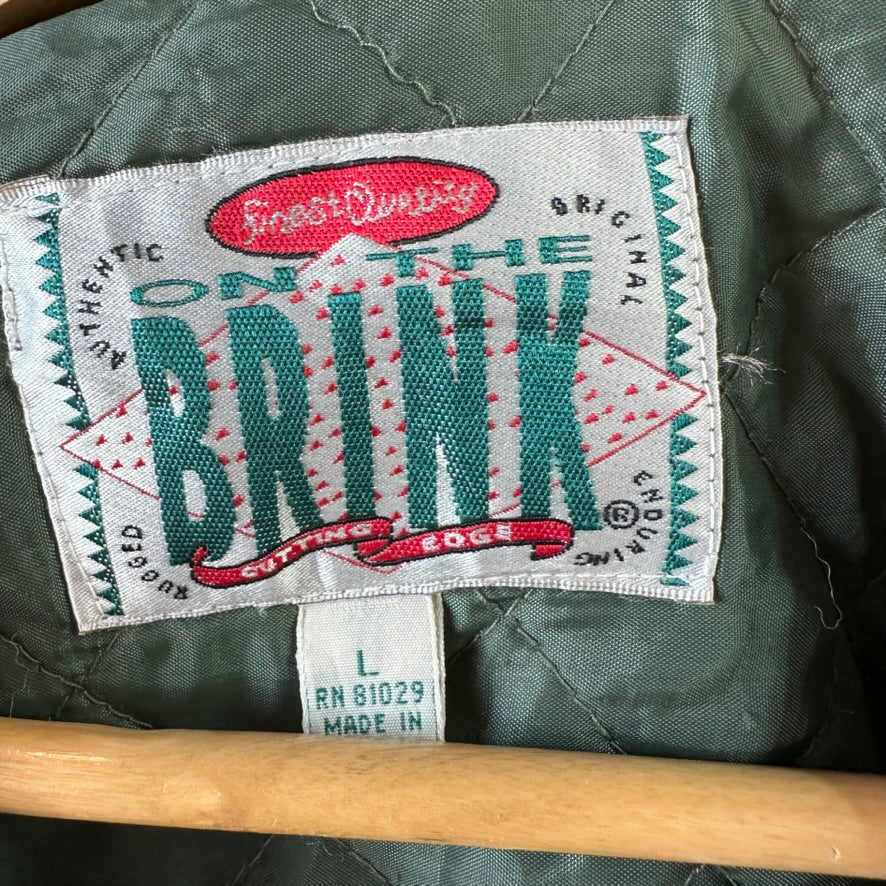 On The Brink Vest 90’s Vintage Fishing Hunting Utility Cargo Mens XL Tan