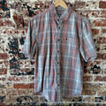 Carhartt shirt button up Short Sleeve Work Shirt Red Plaid Casual Mens Large