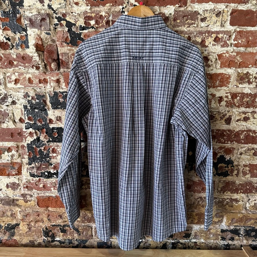 Ariat Pro Shirt Mens Large Button Down plaid Western Cowboy Rodeo long sleeve
