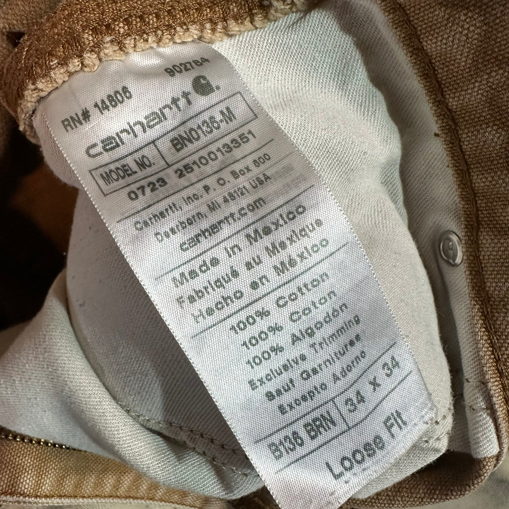 Carhartt B136 BRN Mens 34x34 Double Knee Pants