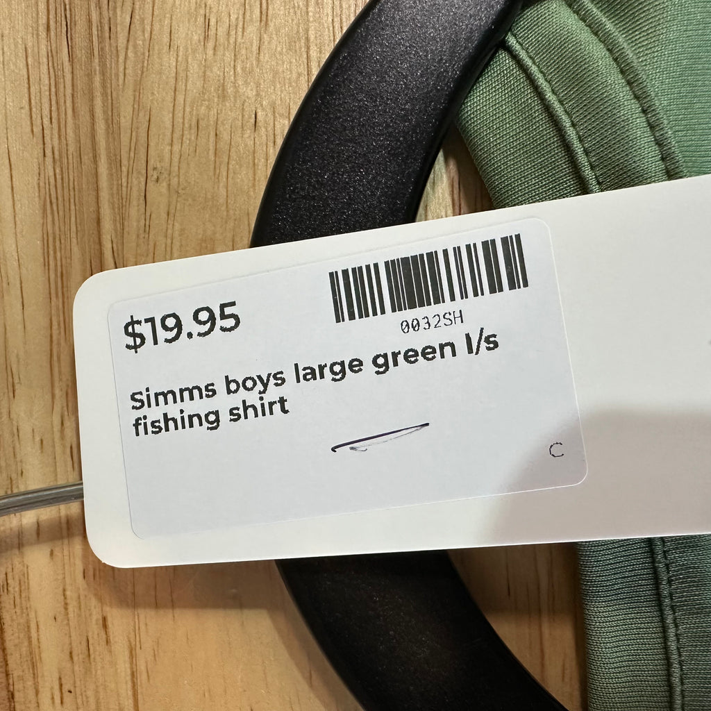 Simms Long Sleeve Boys Large Green Sun T-shirt