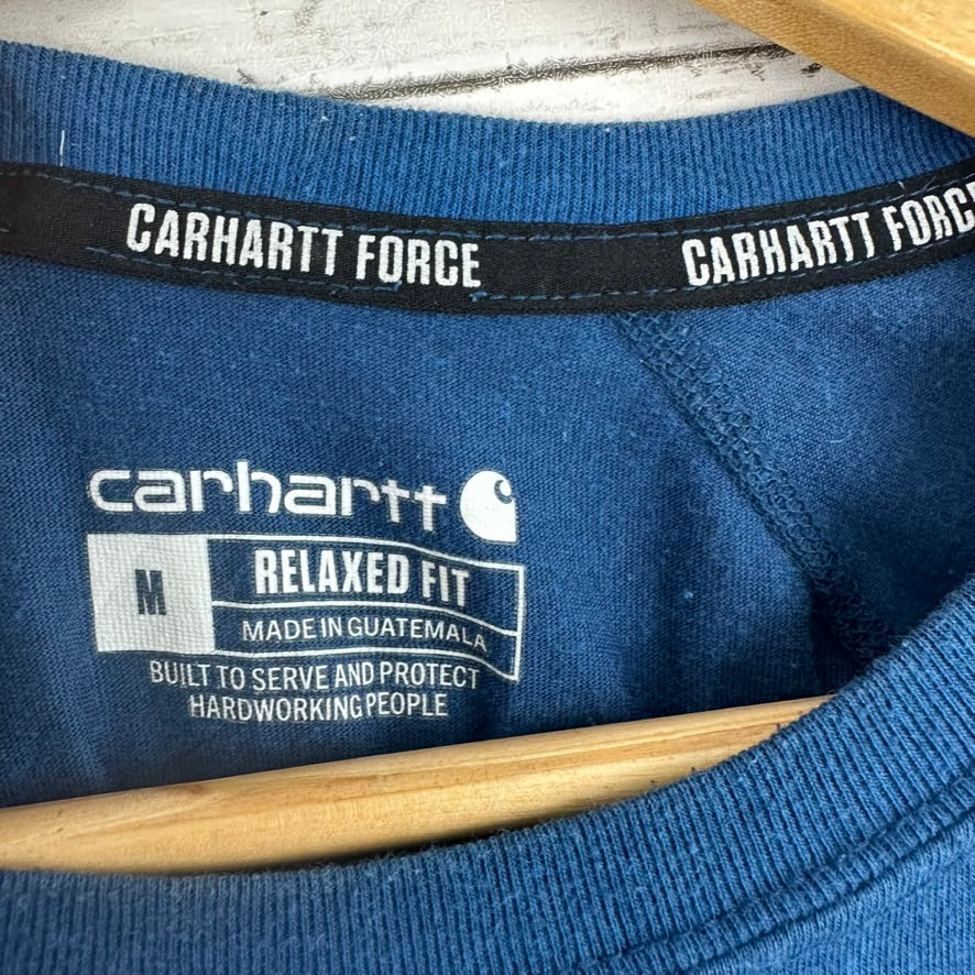Carhartt Force Men's Medium short Sleeve Relaxed Fit T Shirt Pocket T Blue