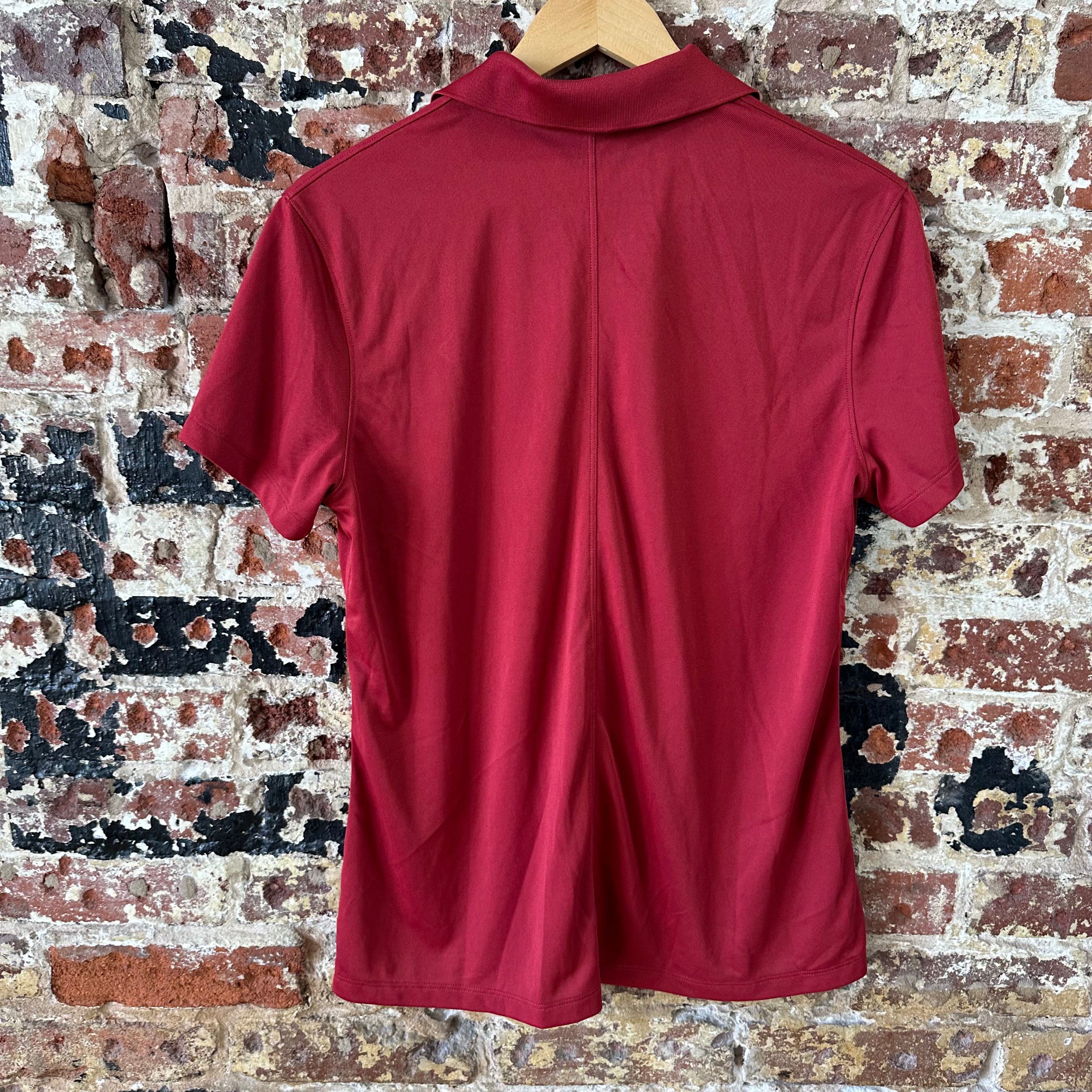 Arkansas Razorbacks Polo Shirt Womens Large Red Dri Fit Short Sleeve