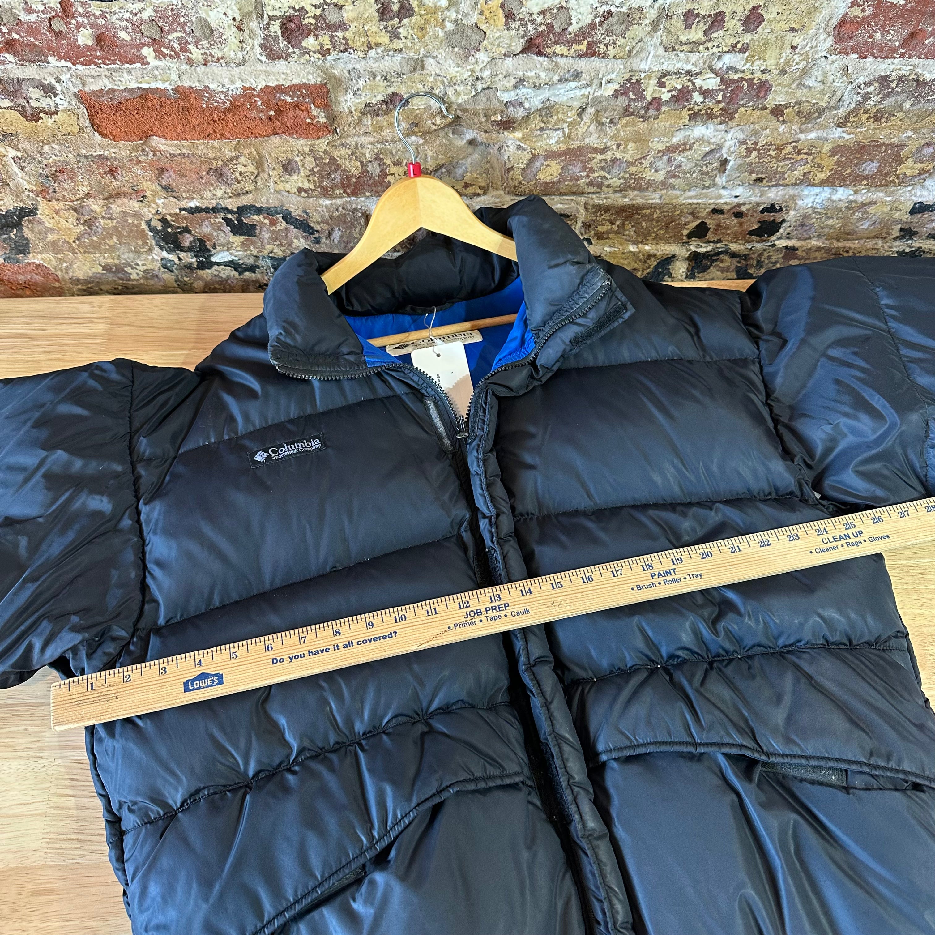 Columbia Men's Duck Down Puffer Jacket Black Full Zip