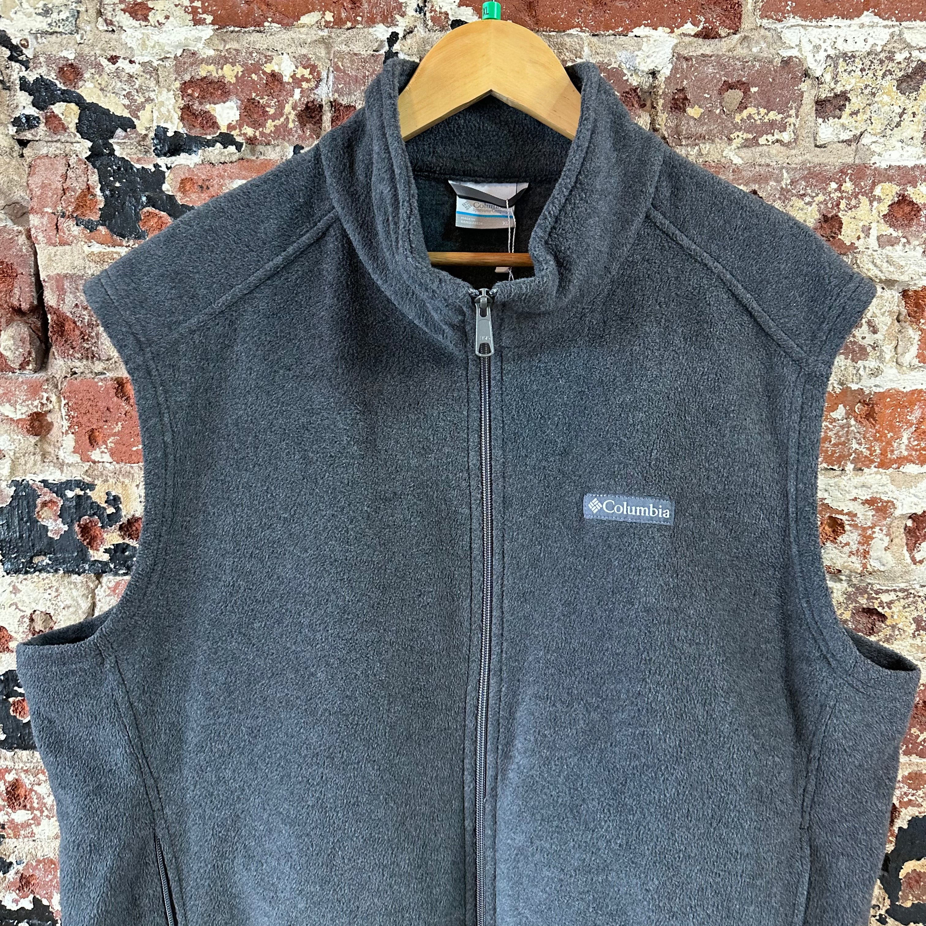Columbia Vest gray Full Zip Steens Mountain Fleece Outdoor Hiking Mens XL