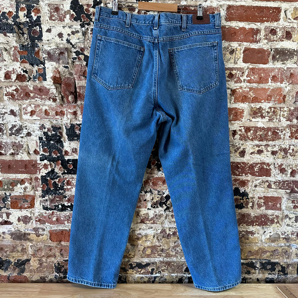 LL Bean Mens 38x30 Flannel lined Blue Jeans