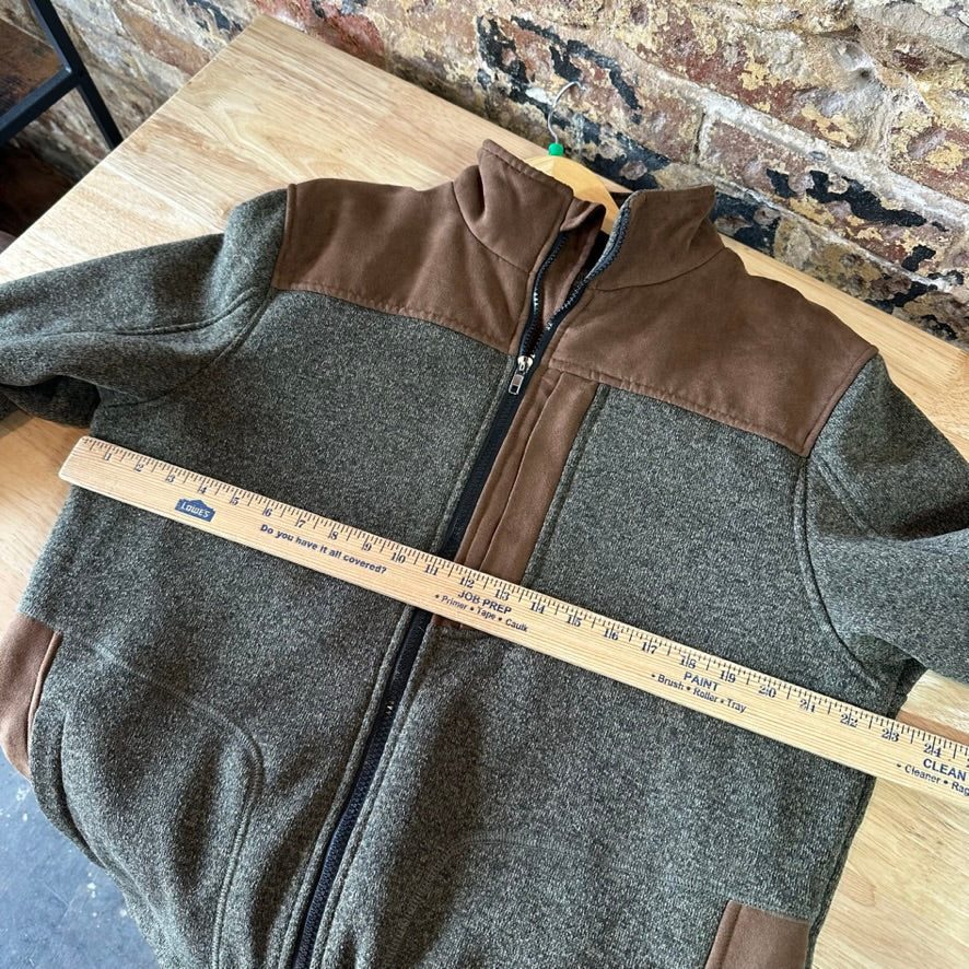 Cowboy Legend Jacket Mens XL Ranch Western Knit Green Brown lined contrast