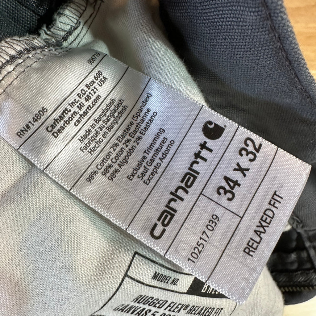 Carhartt Mens 34x32 Gray Pants