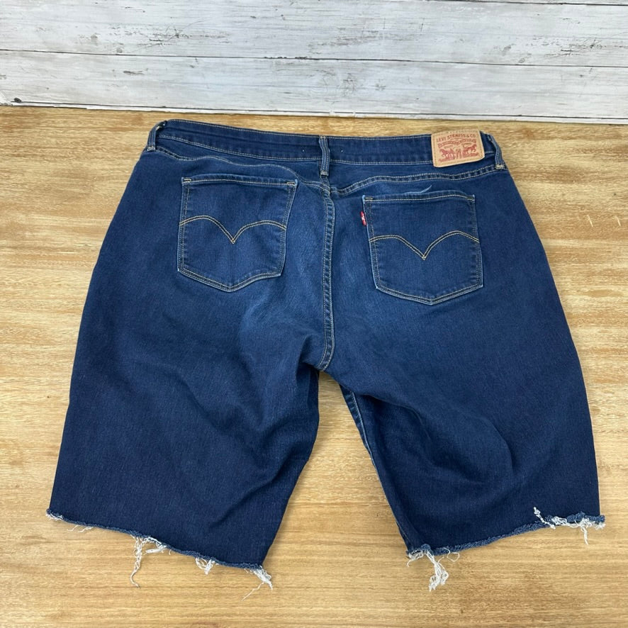 Levi's 811 Denim Blue Jean Shorts Cut Offs Womens 34